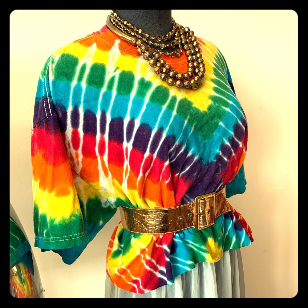 ❤️SOLD❤️Vintage Cropped Tie Dye T-shirt - OSFM